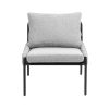 Modern Accent Lounge Chair with Braided Upholstery and Metal Frame, Comfortable Armchair for Living Room or Bedroom, Soft Cushioned Seat and Backrest