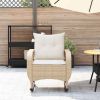 Garden Rocking Chair Beige Poly Rattan Standard Removable Covers