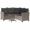 Garden Sofa Gray, Dark Gray PE rattan Medium Adjustable Feet