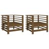 Garden Chair Honey brown Solid pine wood, Plywood slats