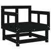 Garden Chair Black Solid pine wood Medium Modular Garden Chair