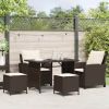 Garden Sofa Set Brown PE rattan Medium Removable Covers