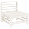 Garden Middle Sofa White Solid pine wood, Plywood Medium Modular