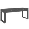 Garden Bench Grey Solid pine wood 43.3x15.0x17.7 in Durable