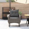 Garden Rocking Chair Grey PE rattan, powder-coated steel