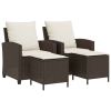 Garden Sofa Set Brown PE rattan Medium Removable Covers