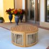 Direct Wicker Round Acacia Wood Outdoor Table, All-Weather Rope Woven Design for Patio, Backyard, or Balcony