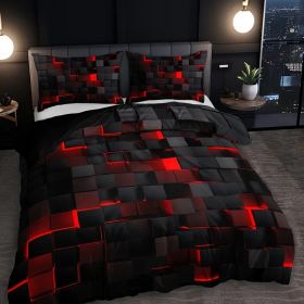 Abstract Grid Series Quilt Cover Digital Printing Bedding (Option: 1 Style-150X200CM threepiece set)