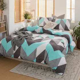 3pieces Comforter Set Queen Comforterx1 Pillowcasex2 Extremely Diverse Styles (Option: New geometric)