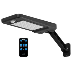 Solar Wall Light Outdoor 60LEDs PIR Motion Sensor Remote Control Wireless Lamps (Option: Black)