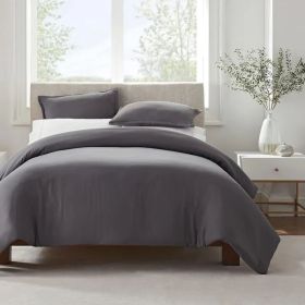 Serta Simply Clean Solid Duvet Cover Queen (Option: grey)