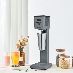 Milkshake Maker, 375W Electric Milkshake Machine, Single Head Drink Mixer Blender Machine, LED Intelligent Microswitch, 3-Speed Milkshake Mixer W (Option: grey)