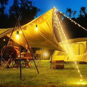 Outdoor Camping Lantern Emergency Flashlight Night Light String Lights Type-C Rechargeable Built-in 4000mAh Battery (Option: default)