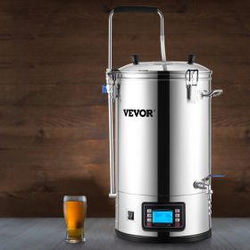 Electric Brewing System, 9.2 Gal/35 L Brewing Pot, All-in-One Home Beer Brewer W/Pump, Mash Boil Device W/Panel, Auto/Manual Mode 100-1800W Power (Option: Silver)