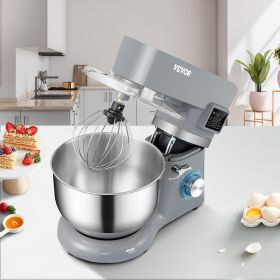 Stand Mixer, 660W Electric Dough Mixer With 6 Speeds LCD Screen Timing, Tilt-Head Food Mixer With 5.8 Qt Stainless Steel Bowl, Dough Hook, Flat B (Option: Black)