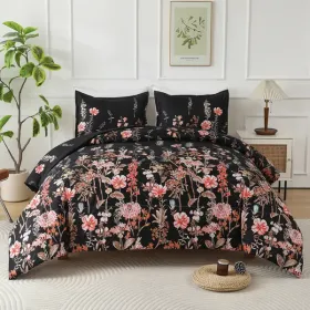 3pieces Comforter Set Queen Comforter X1 Pillowcasex2 Extremely Diverse Styles (Option: HeiSeFanHua)