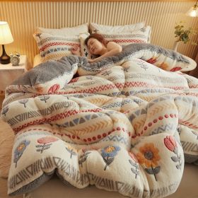 1PC Thick Winter Comforter, Soft Warm Fluffy Bedding Quilt For Bedroom All Season Use (Option: 90x90 in)