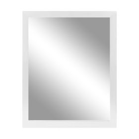 Wall Mount Mirror 11.8x15.7Inch Wood-Like Frame Rectangle Modern Hanging Mirror for Bathroom Bedroom Living Room (Color: White, size: 30 x 40cm)