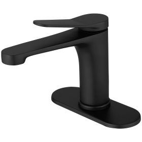 Single Hole Single-Handle Bathroom Faucet in Matte Black (Color: Black)
