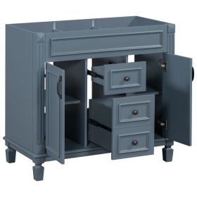 36'' Bathroom Vanity without Top Sink, Royal Blue Cabinet only (Material: MDF, Color: Blue)
