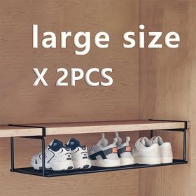 "Smart Modular Shoe Storage - Swiss-Designed Stackable Iron Rack System" (Capacity: black large size*2)