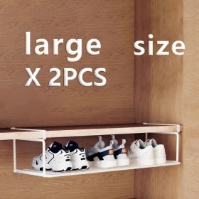 "Smart Modular Shoe Storage - Swiss-Designed Stackable Iron Rack System" (Capacity: white large size*2)