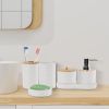 Bathroom Accessories Set of 8Pcs Bathroom Holder Set with Soap Dispenser Toothbrush Holder Cup Soap Dish Toilet Cleaning Brush Trash Can Qtip Holder V
