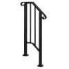 Outdoor Stair Handrail for 1 to 4 Steps Black Carbon Steel Transitional Hand Rail Kit with Installation Hardware Safety Railing for Porch Deck Patio C