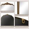 Ornate Baroque Vintage Gold Mirror - 19"X27" Arched Antique Brass Mirror with Full Metal Frame - Perfect for Entryway, Fireplace, Living Room, Hallway