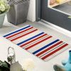 home decor Patriotic family door mat, indoor and outdoor anti-slip entrance mat, red, white and blue patriotic patterns, beautiful and eternal