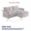 Corduroy Fabric Loveseat Sofa Couch with 1 Footrest for Living Room,2 Seater L-Shaped Sectional with Ottoman