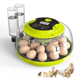 Incubator for Hatching Eggs, 18 Eggs Capacity, Incubators with Egg Candler, Automatic Egg Turner, Temperature & Humidity Control, Full Viewing fo (Option: Green)
