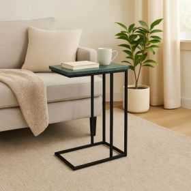 MarbleC Table For Living Room Set Of 1 With Metal Frame 24 Inch Height (Color: Green)