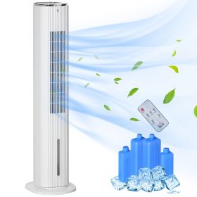 42" 3-In-1 Evaporative Air Cooler with Water Tank, Ice Cooling Fan with Humidifier, 52° Oscillating Portable Swamp Cooler for Home Office, 3 Mod (Option: White-310x295x1110 mm)