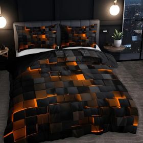 Abstract Grid Series Quilt Cover Digital Printing Bedding (Option: 4 Style-210 X210 Three Pieces)