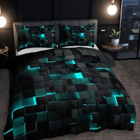 Abstract Grid Series Quilt Cover Digital Printing Bedding (Option: 3 Style-200x 200 Three Pieces)